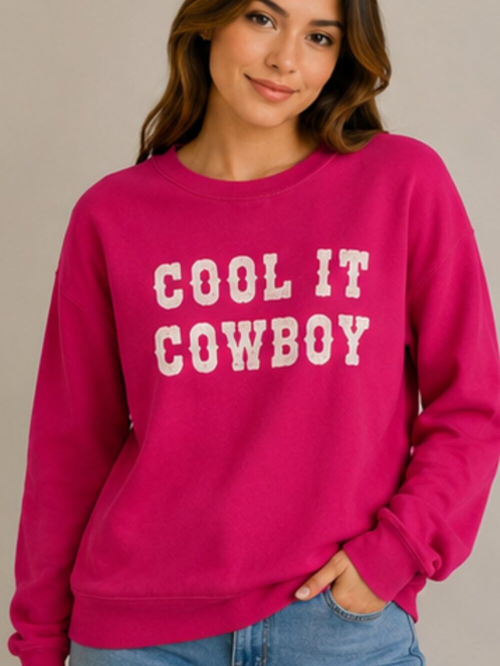 Altard state crewneck pink cool it cowboy large/xlarge